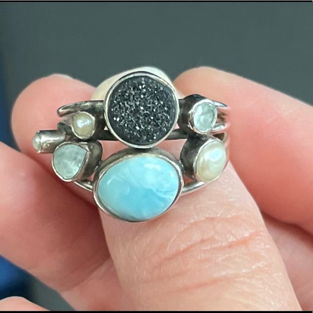 Sterling Silver Boho Ring - Size 9